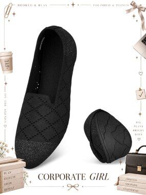 Women's Slip On Ballet Flats Breathable Mesh Round Toe Walking Shoes